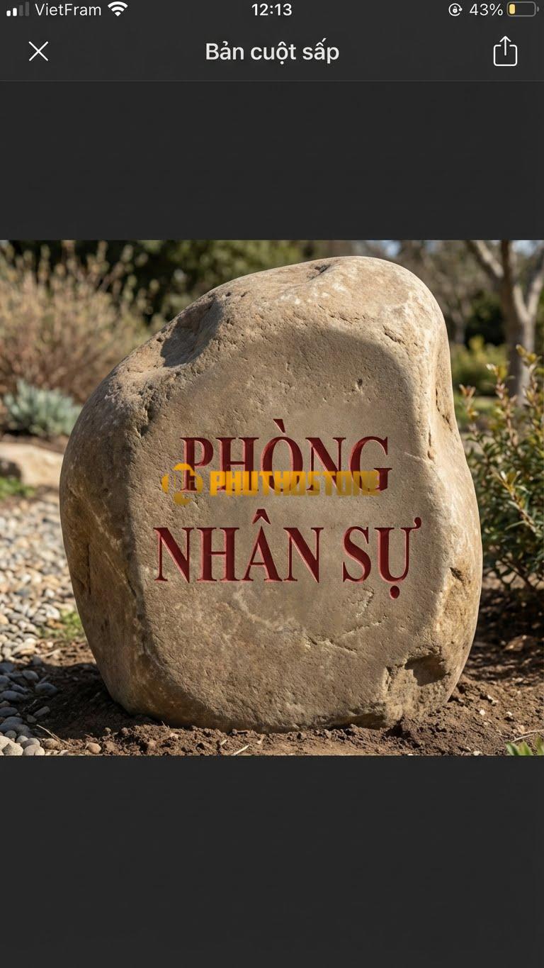 Biển tên Đá cuội khắc ‘PHÒNG NHÂN SỰ’