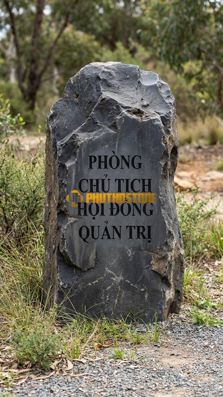 Biển tên đá đen khắc ‘PHÒNG CHỦ TỊCH HỘI ĐỒNG QUẢN TRỊ’