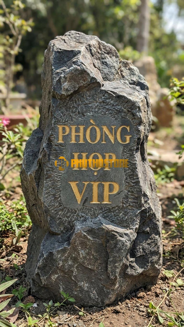 Biển tên đá đen khắc ‘PHÒNG HỌP VIP’
