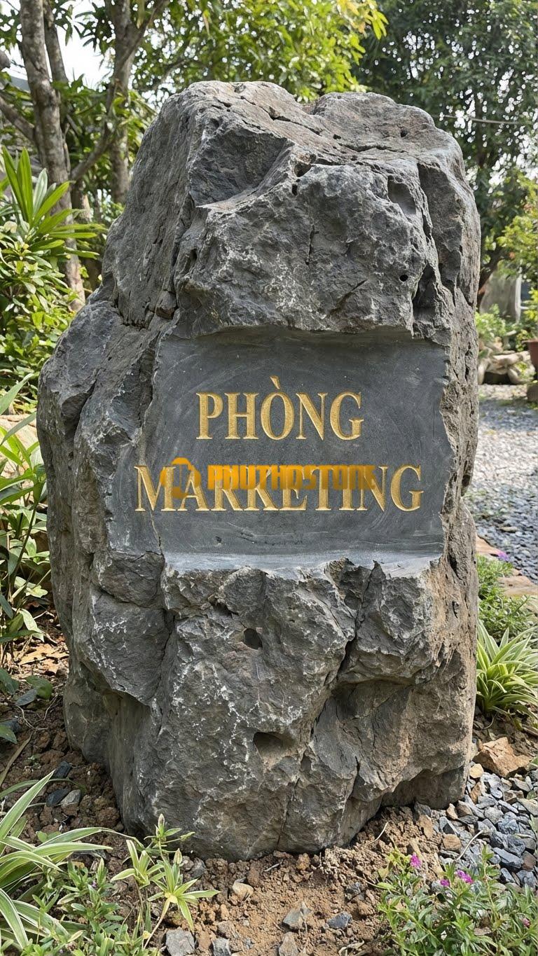 Biển tên đá đen khắc ‘PHÒNG MARKETING’