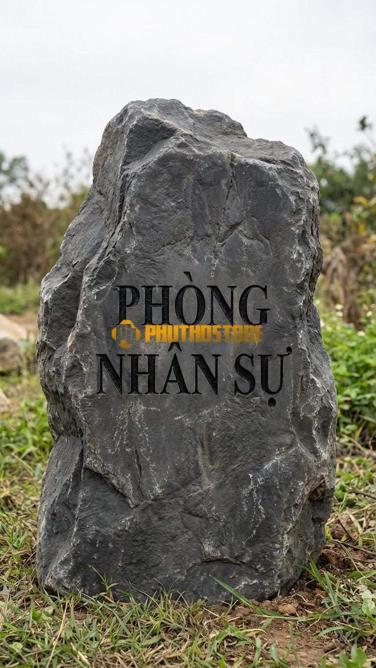 Biển tên đá đen khắc ‘PHÒNG NHÂN SỰ’