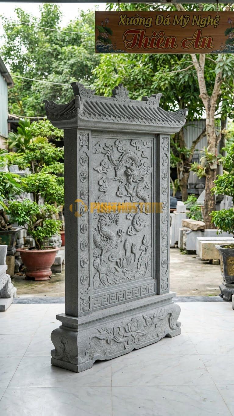 Cuốn Thư Đá & Bình Phong Đá