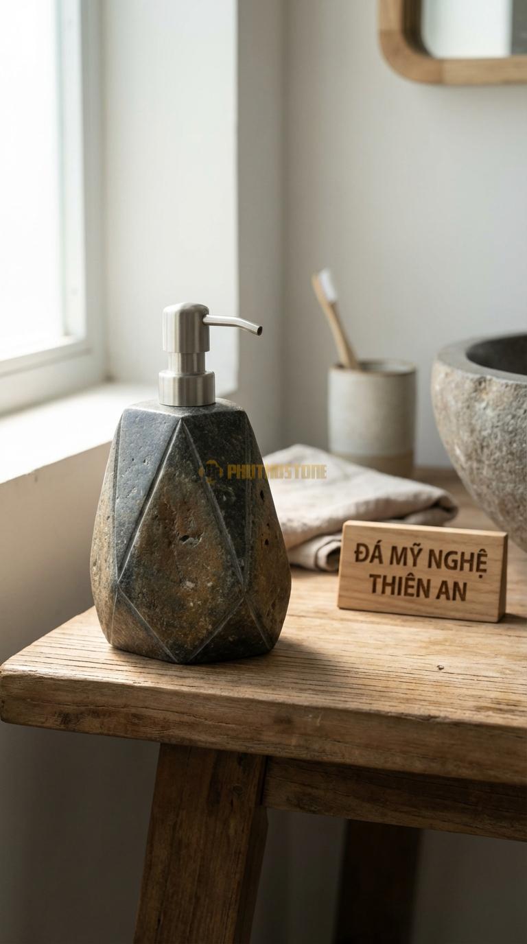 Bình Sữa Tắm Đá Cuội Vát Kim Cương Các Mặt Vát Hình Tam Giác Phản Chiếu Ánh Sáng 8cm x 8cm x H18cm