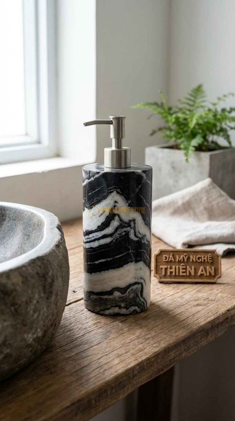 Bình Sữa Tắm Đá Tuyết Sơn Họa Tiết Vân Mây Chạm Khắc Mây Vờn Nhẹ Nhàng Quanh Thân Đường Kính 8.5cm x H18.5cm