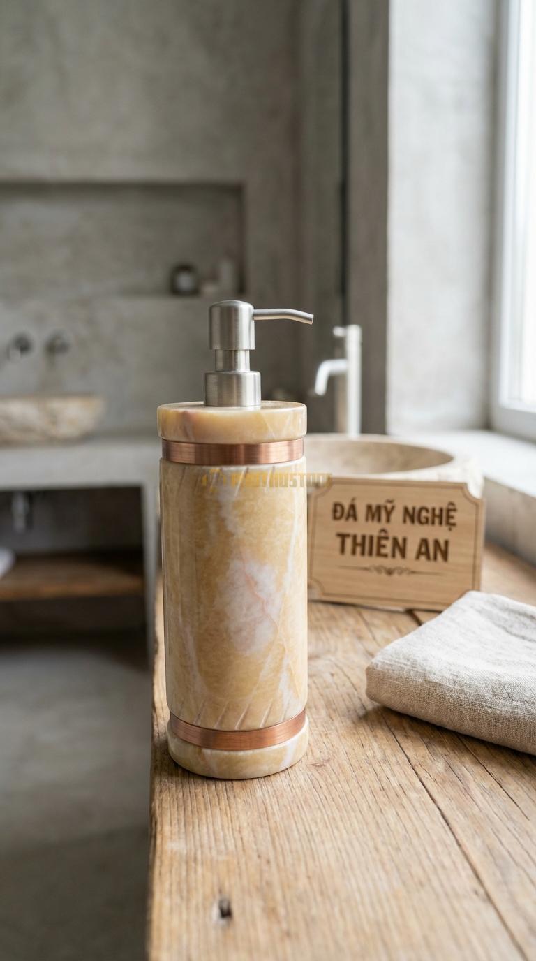 Bình Sữa Tắm Đá Vàng Nghệ An Nẹp Chỉ Đồng Chạy 2 Vòng Chỉ Đồng Thau Ở Cổ Và Chân 8.5cm x 8.5cm x H18cm