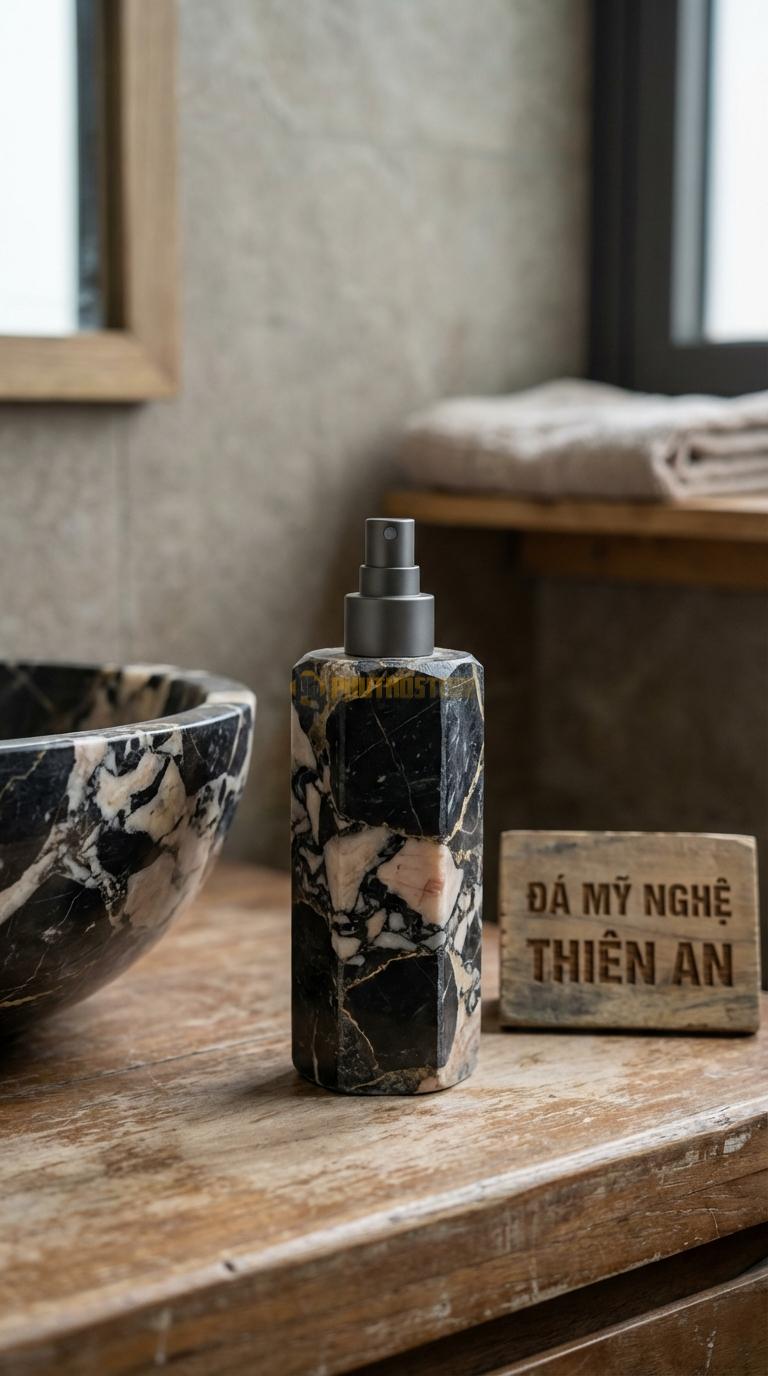 Bình Xịt Xà Phòng Đá Da Báo Bình Lục Giác Hiện Đại Hình Khối Lục Lăng Mạnh Mẽ Cạnh 5cm x H18cm