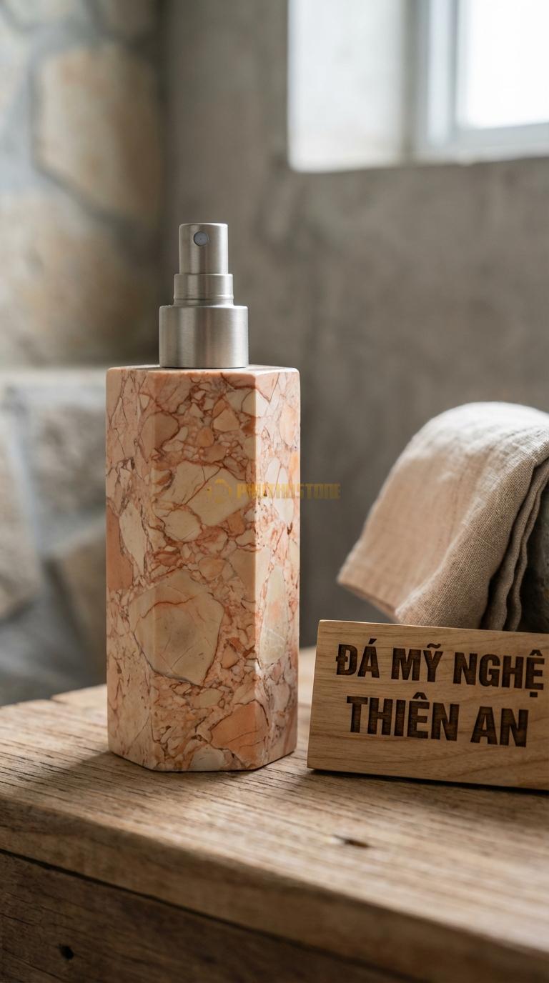 Bình Xịt Xà Phòng Đá Hồng Bình Lục Giác Hiện Đại Hình Khối Lục Lăng Mạnh Mẽ Cạnh 5cm x H18cm