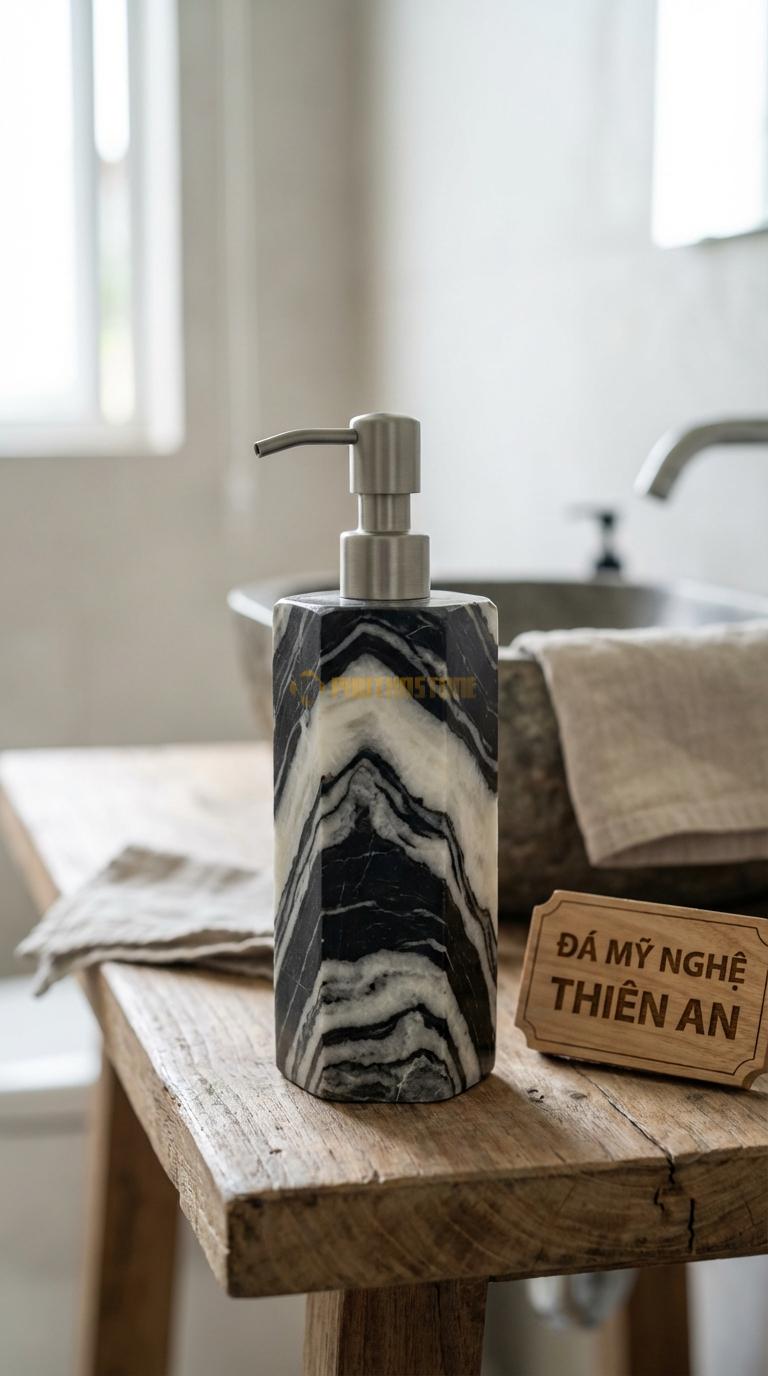 Bình Xịt Xà Phòng Đá Tuyết Sơn Bình Lục Giác Hiện Đại Hình Khối Lục Lăng Mạnh Mẽ Cạnh 5cm x H18cm