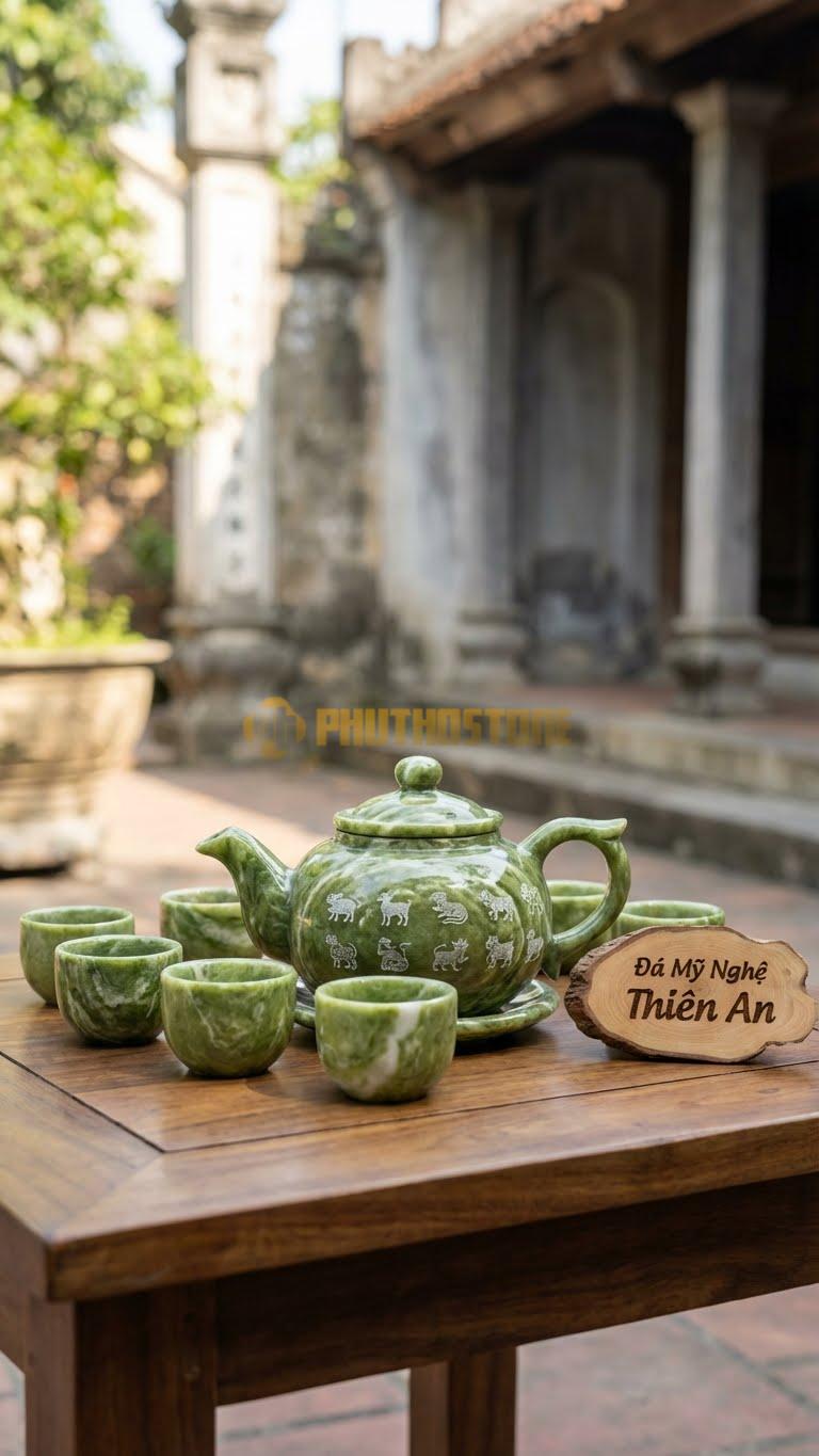 Bộ Ấm Chén Chạm 12 Con Giáp