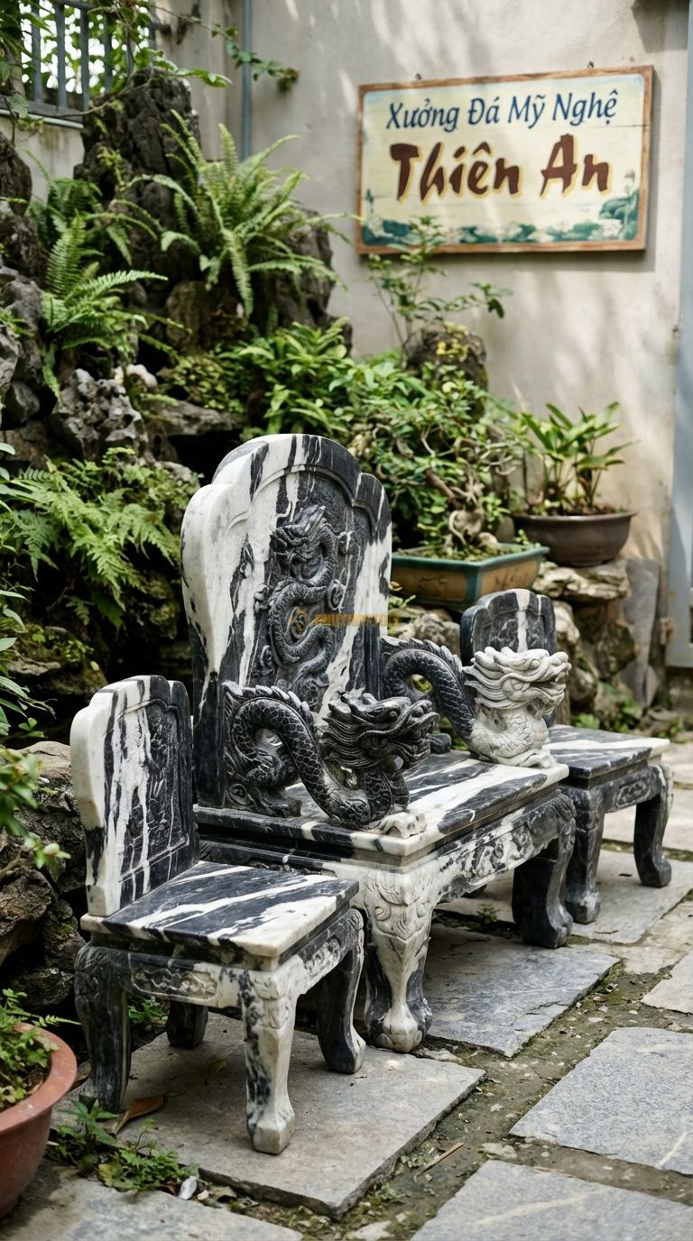 Bàn Ghế Đá Ngai Vàng Sang Trọng