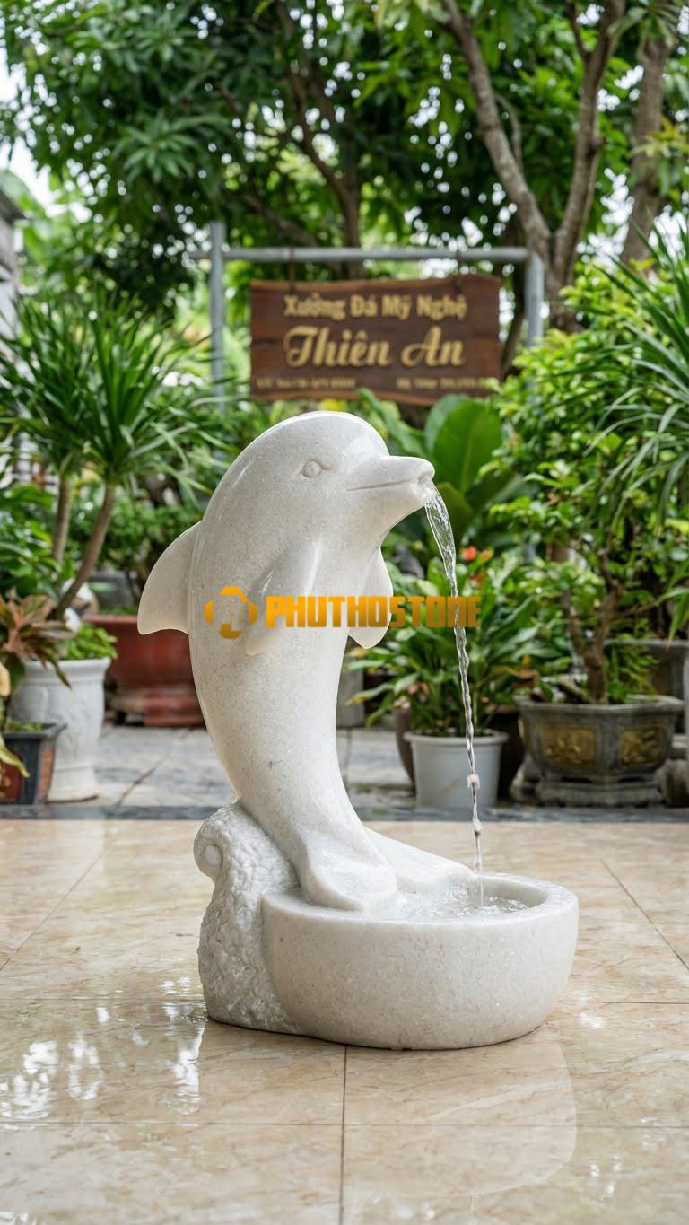 Cá Heo Đơn Hiện Đại C1.2m. Chất Liệu Đá Trắng Muối