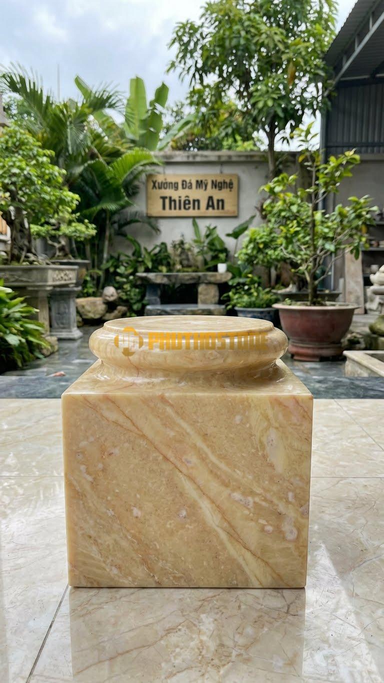 Chân Tảng Đá Vàng Nghệ An Dùng Cho Cột Tròn Nhà Sàn/Hiên Nhưng Muốn Chân Đế Vuông Vức.