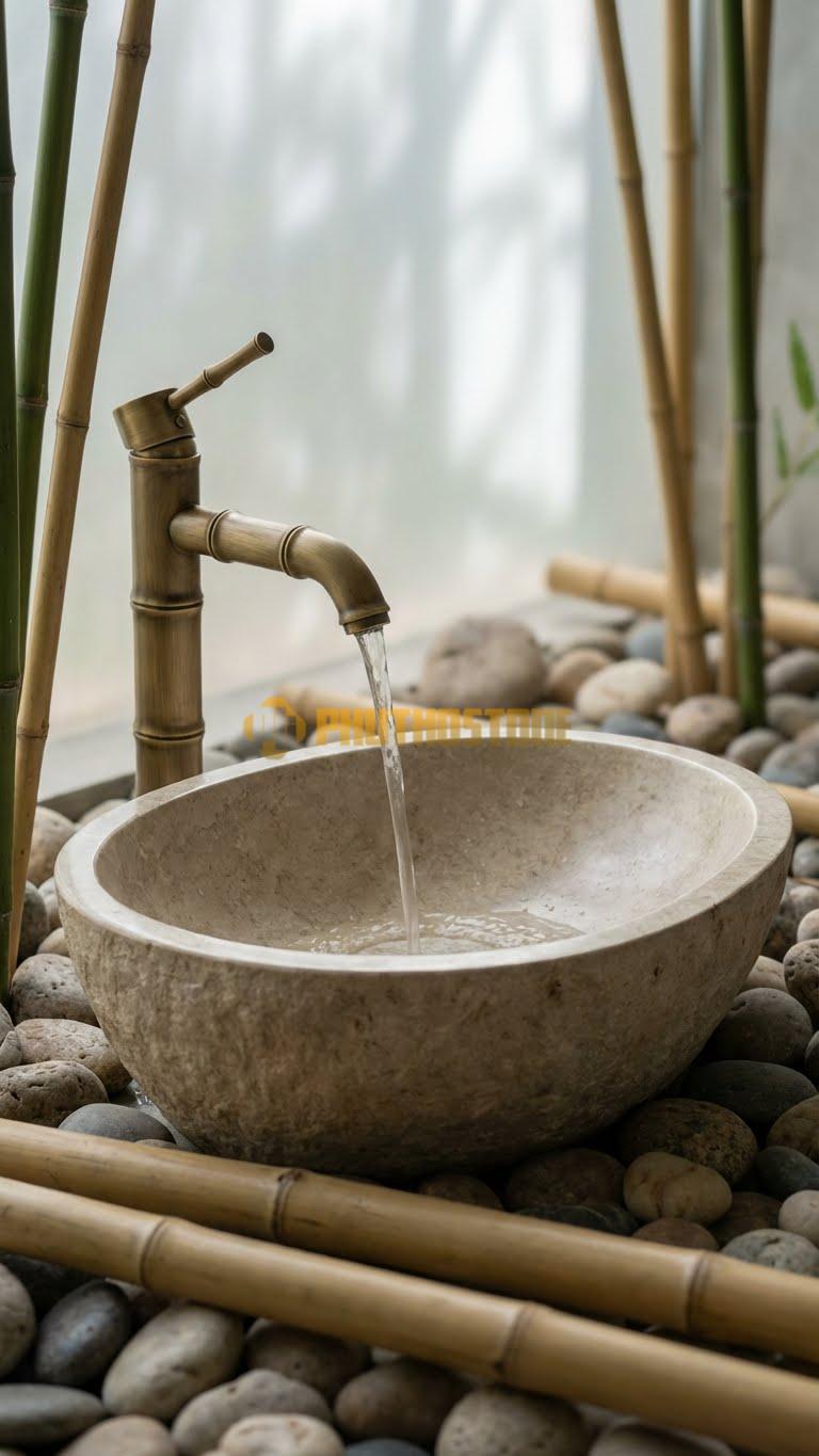 Chậu Rửa (Lavabo) Đá Cẩm Thạch Xám Lavabo Oval Vát Đáy Phẳng Nhỏ 15cm