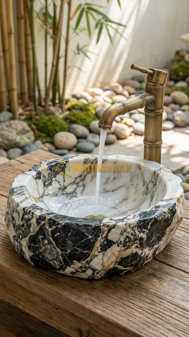 Chậu Rửa Tay - Đá Đá Da Báo