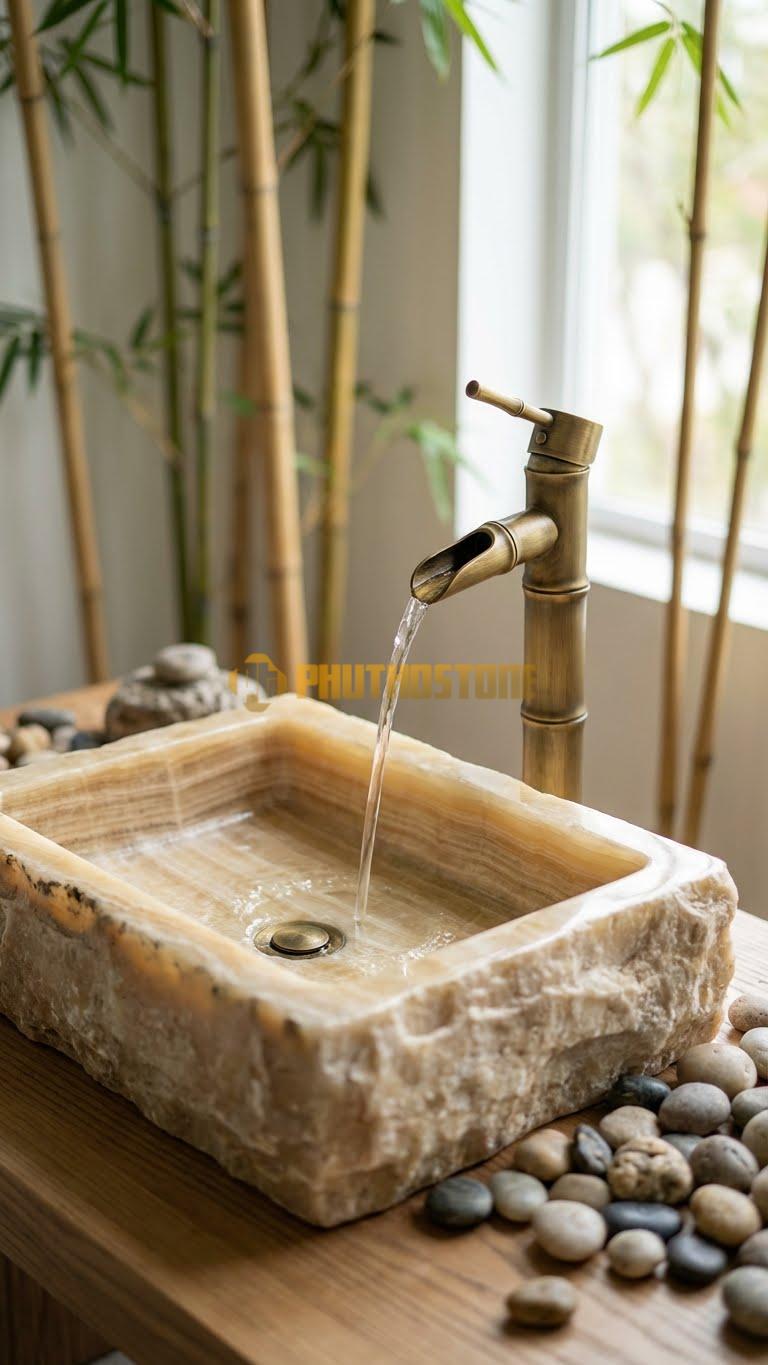 Chậu Rửa Tay - Đá Vân Gỗ
