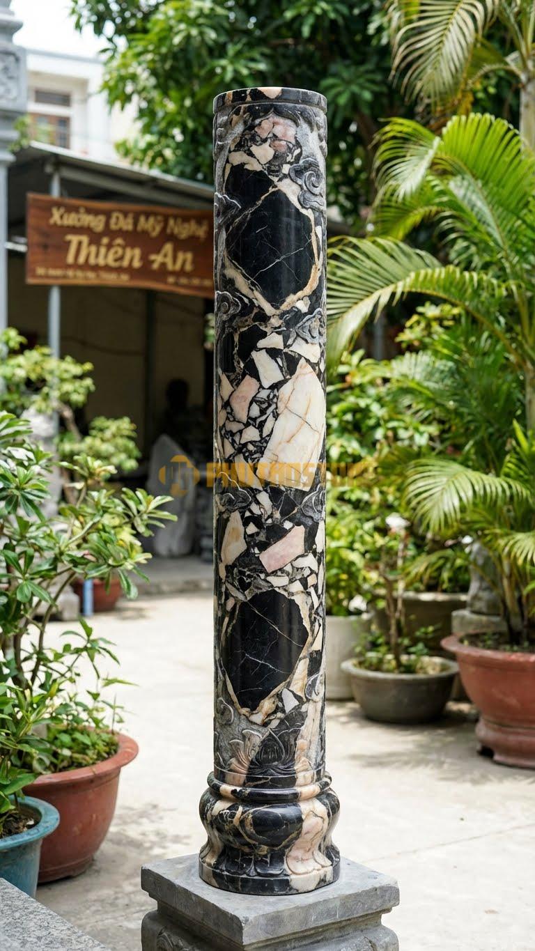 Cột Đá Da Báo Nến Đá Cột Nhỏ Đặt Trong Thánh Đường Để Nến Ø 20X150 Cm