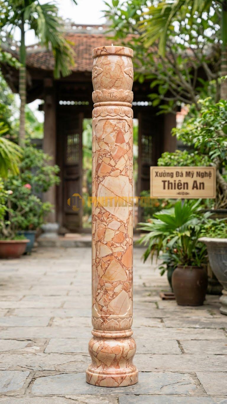Cột Đá Hồng Nến Đá Cột Nhỏ Đặt Trong Thánh Đường Để Nến Ø 20X150 Cm