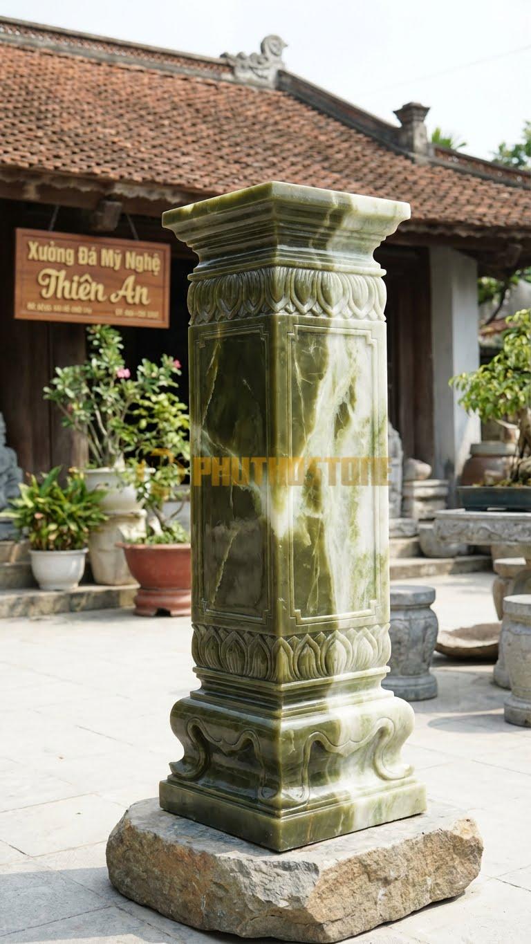 Cột Đá Serpentine Kê Tượng Cột Ngắn Chuyên Dùng Để Đặt Tượng 40X40X80 Cm