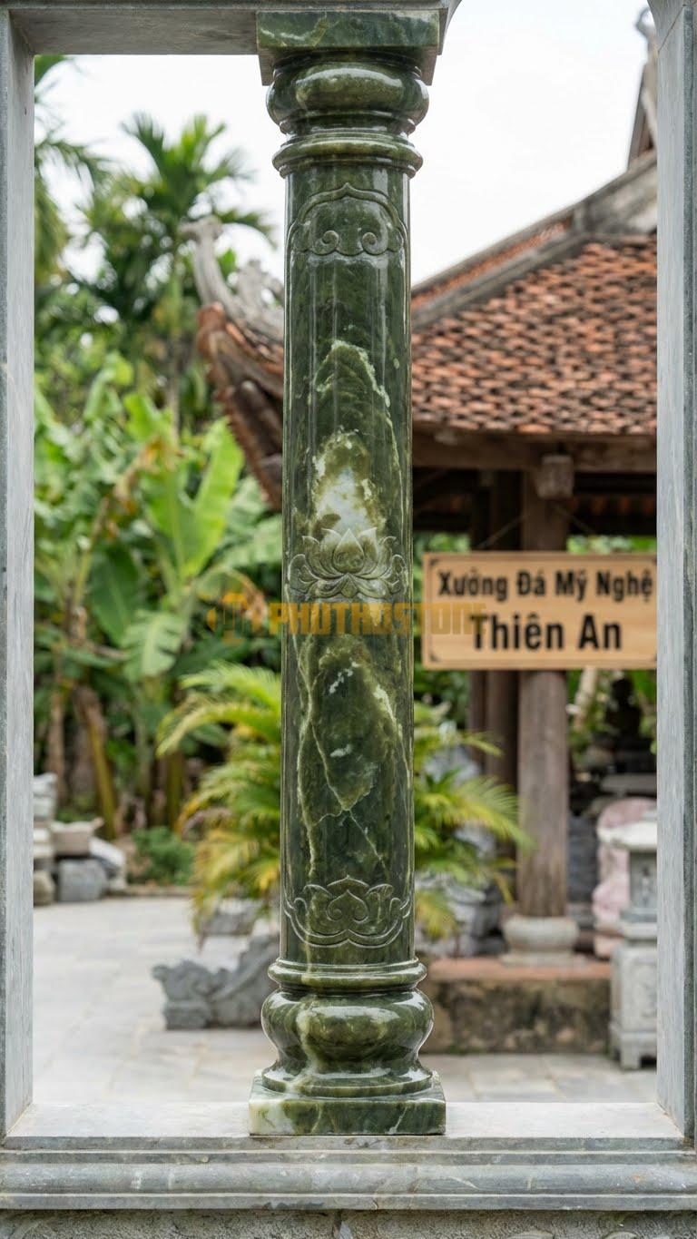 Cột Đá Serpentine Trang Trí Cửa Sổ Cột Nhỏ (Cột Con Tiện) Trang Trí Vòm Ø 15X120 Cm