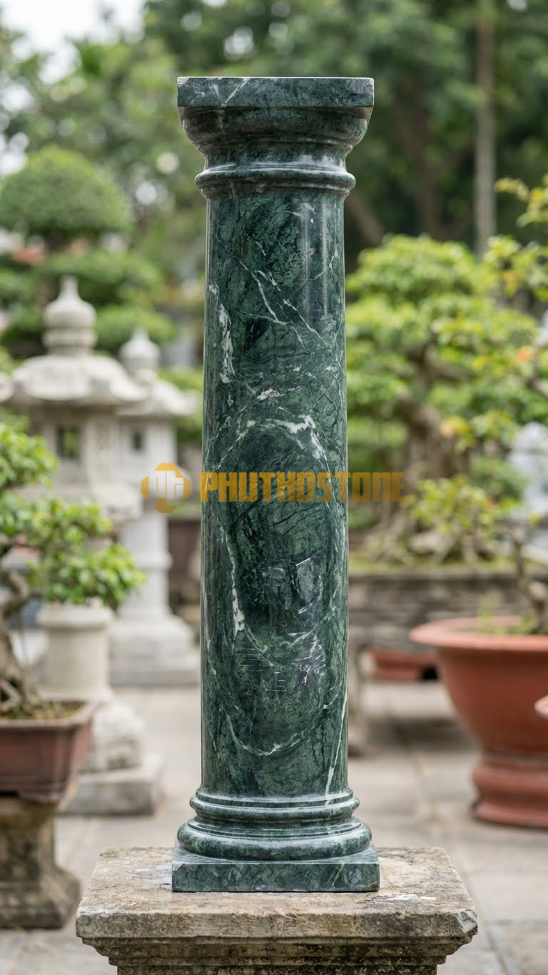 Cột Đá Xanh Ấn Độ, đánh bóng gương toàn bộ, hiện đại,