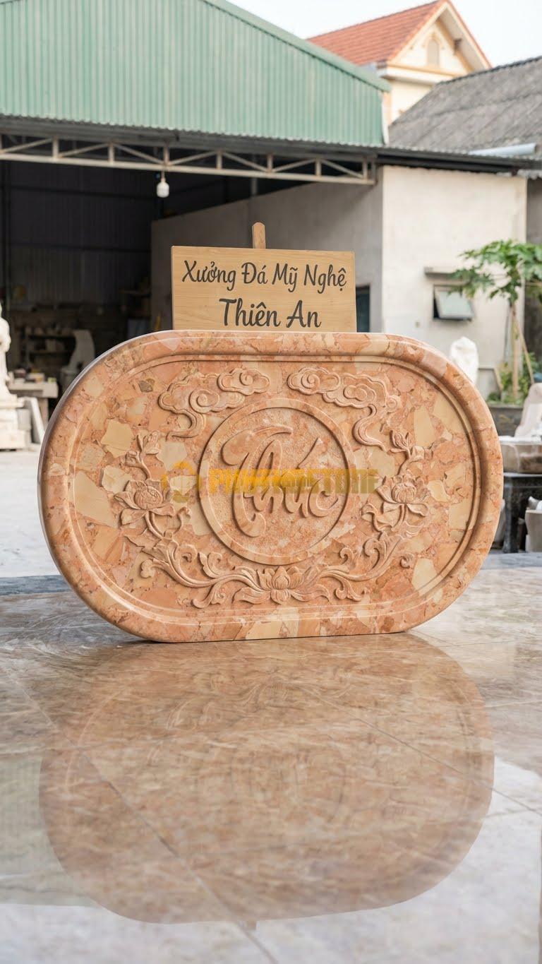 Cuốn Thư Đá Hồng Liền Khối Dáng Bầu Dục L147: Bo Tròn Mềm Mại, Không Góc Cạnh. (L147 x H89 Cm).