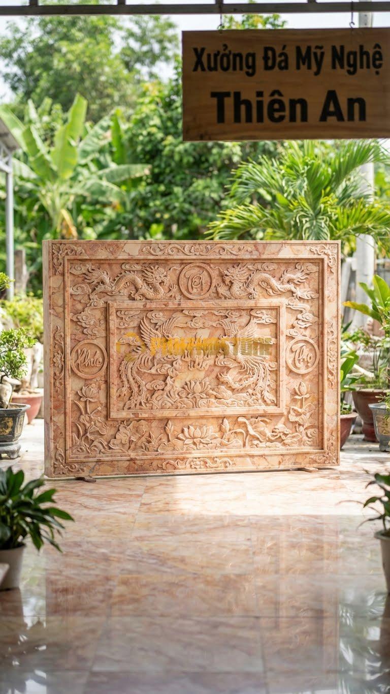 Cuốn Thư Đá Hồng Tam Quan Trấn Trạch L350: Mẫu Siêu Đại Cho Khuôn Viên Ngàn M2. (L350 x H235 Cm).