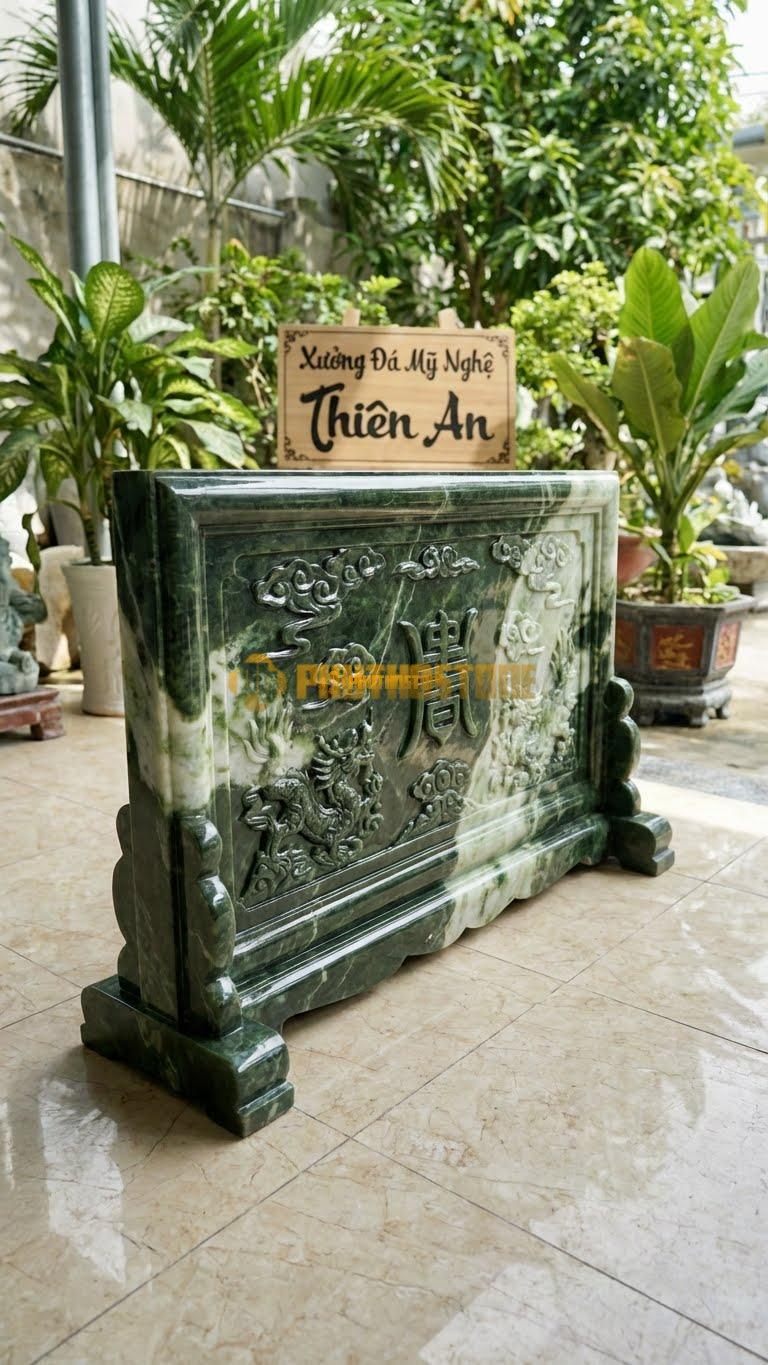 Cuốn Thư Đá Serpentine Liền Khối Đá Vàng L127: Đá Vàng Nguyên Khối, Màu Sắc Ấm Áp. (L127 x H81 Cm).
