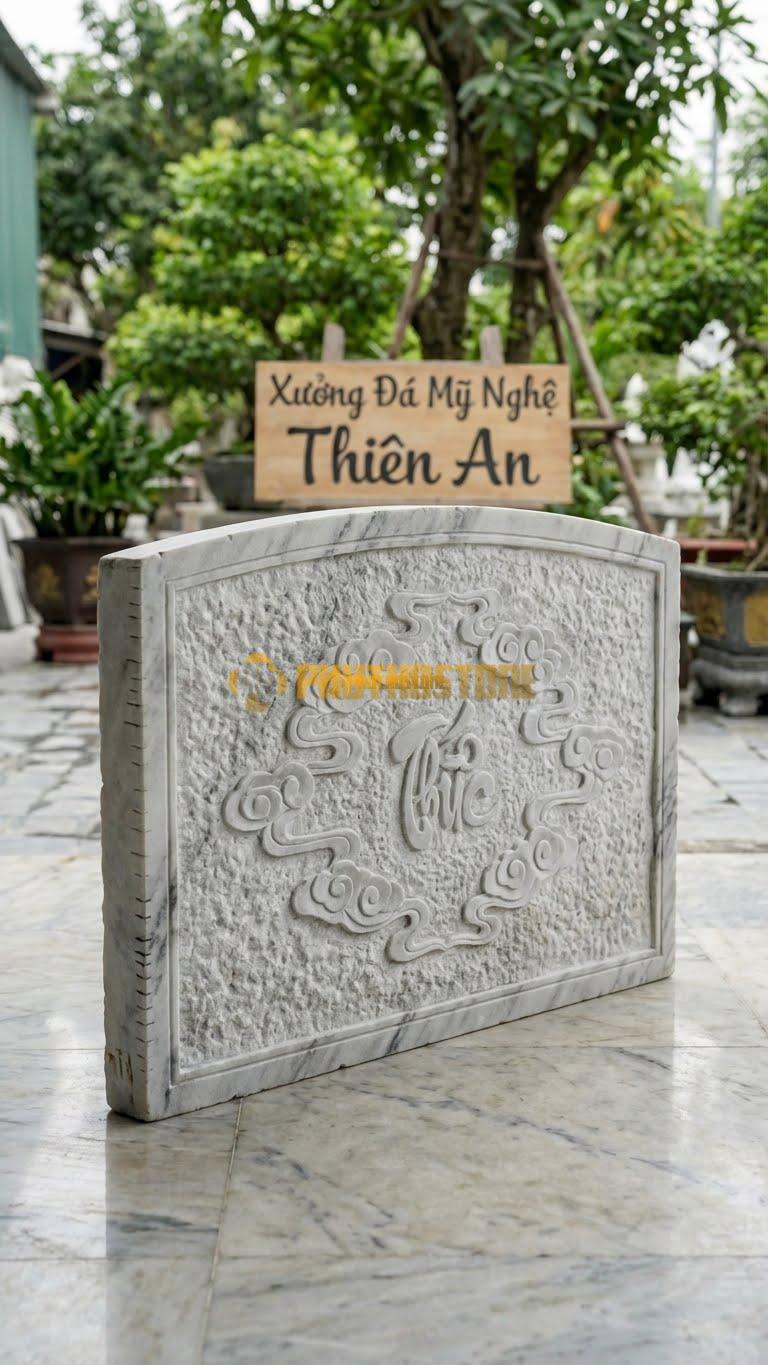 Cuốn Thư Đá Trắng Yên Bái Liền Khối Băm Nhám L133: Phong Cách Thô Mộc, Nguyên Khối Đá Sần. (L133 x H81 Cm).