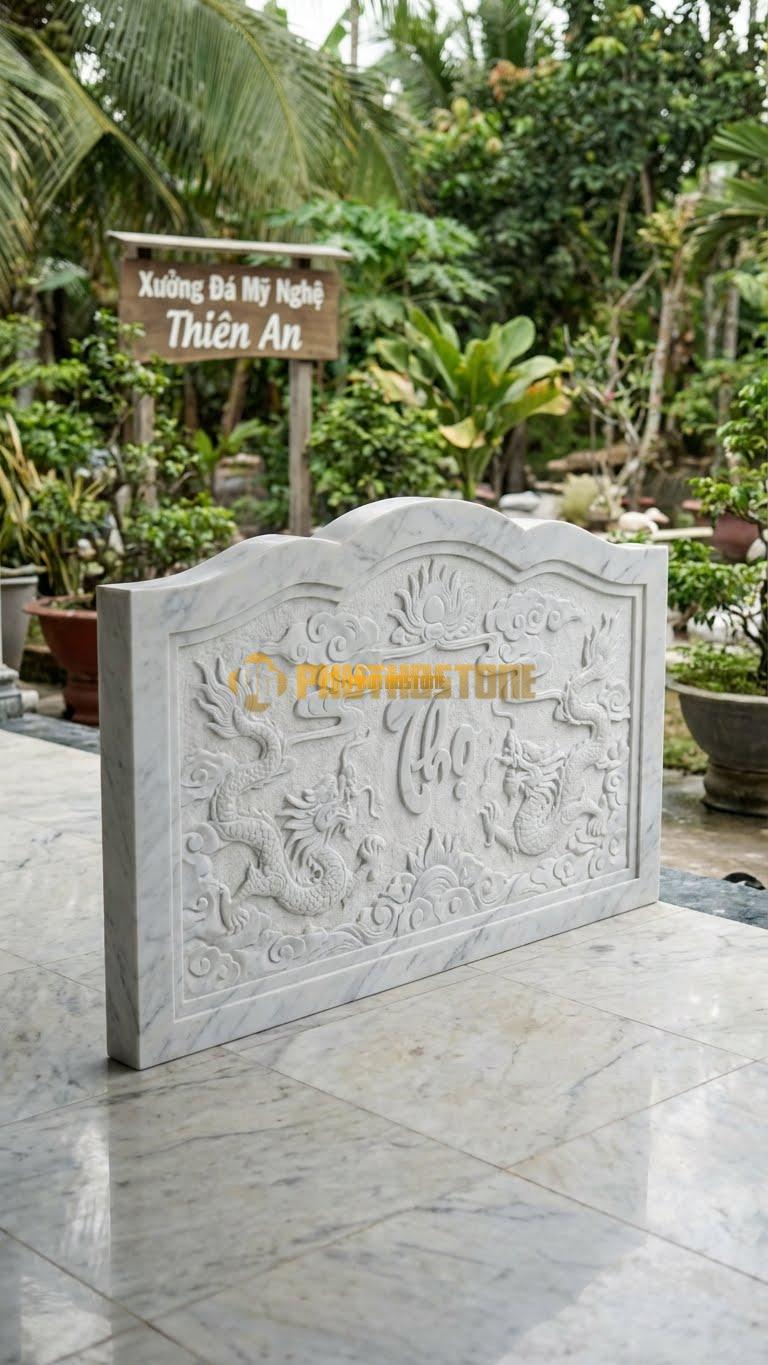 Cuốn Thư Đá Trắng Yên Bái Liền Khối Lượn Sóng L167: Mặt Trên Lượn Sóng Tự Nhiên. (L167 x H107 Cm).