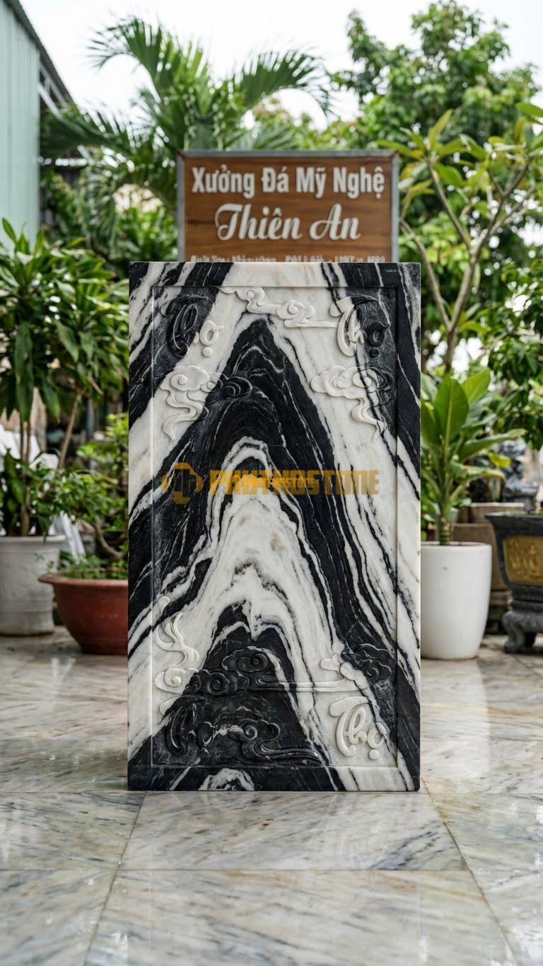 Cuốn Thư Đá Tuyết Sơn Nguyên Khối Nhỏ L107: Cắt Từ 1 Tảng Đá Liền, Không Ghép Đế. (L107 x H61 Cm).