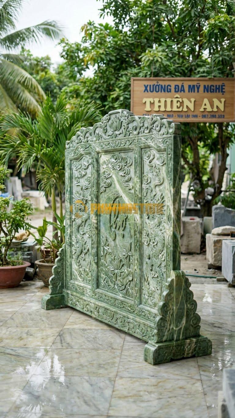 Cuốn Thư Đá Xanh Ấn Tam Quan Trấn Trạch L350: Mẫu Siêu Đại Cho Khuôn Viên Ngàn M2. (L350 x H235 Cm).