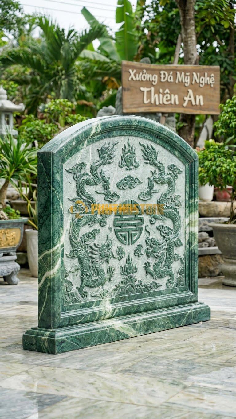 Cuốn Thư Đá Xanh Ấn Tam Quan Vòm Cung L237: Dáng Cong Vòm Như Cầu Vồng. (L237 x H176 Cm).
