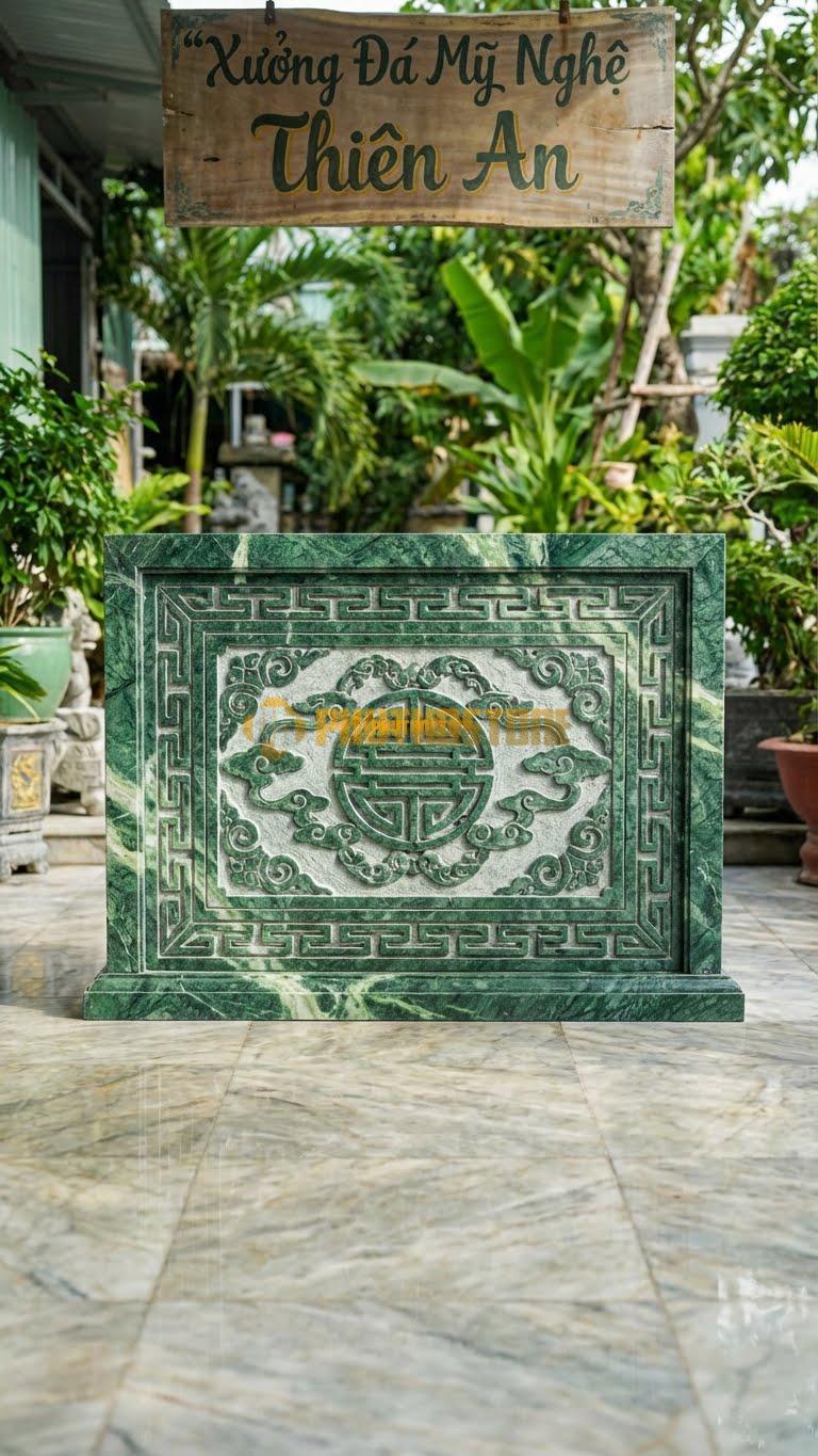 Cuốn Thư Đá Xanh Ấn Thông Phong Cổ Điển L155: Họa Tiết Kỷ Hà, Hoa Văn Cổ Đục Rỗng. (L155 x H107 Cm).