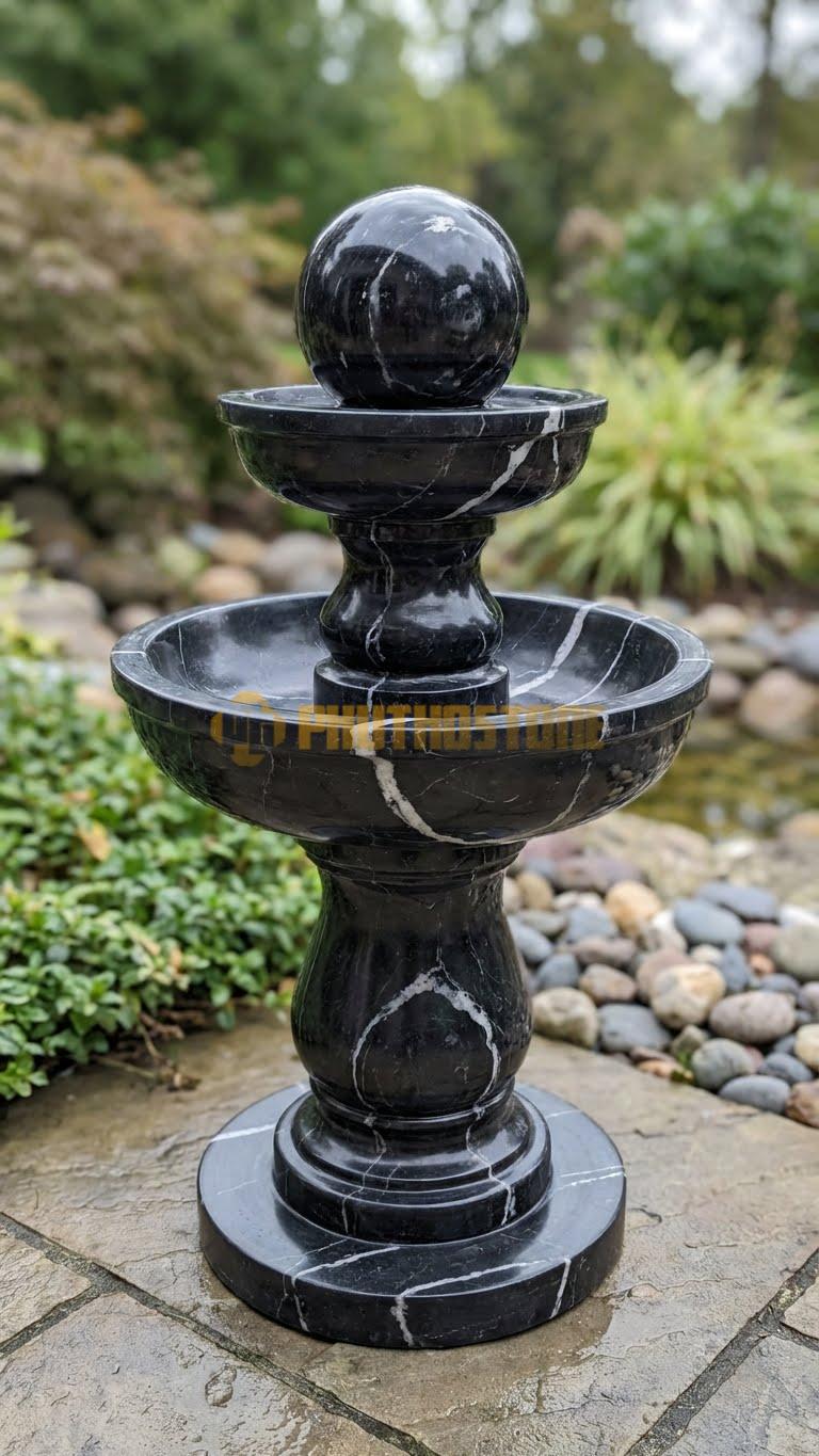 Đài Phun Nước Đá Đen Tia Chớp