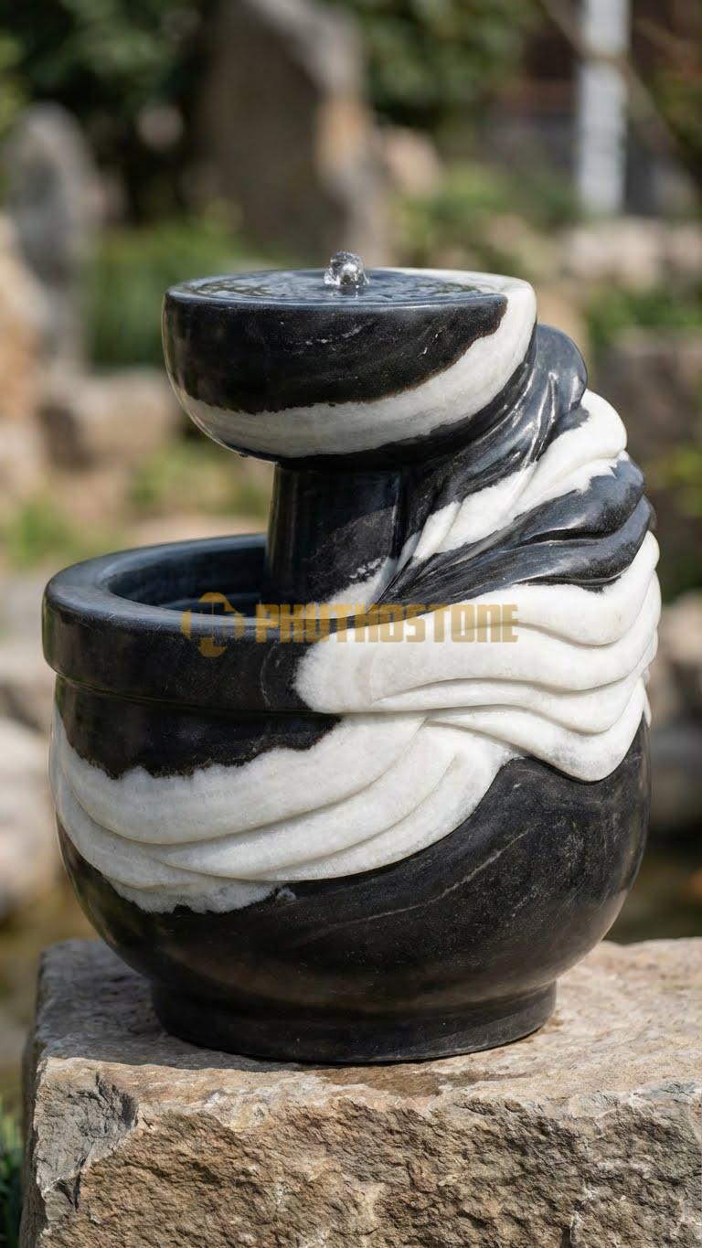 Đài phun nước đá tuyết sơn cối đá cổ