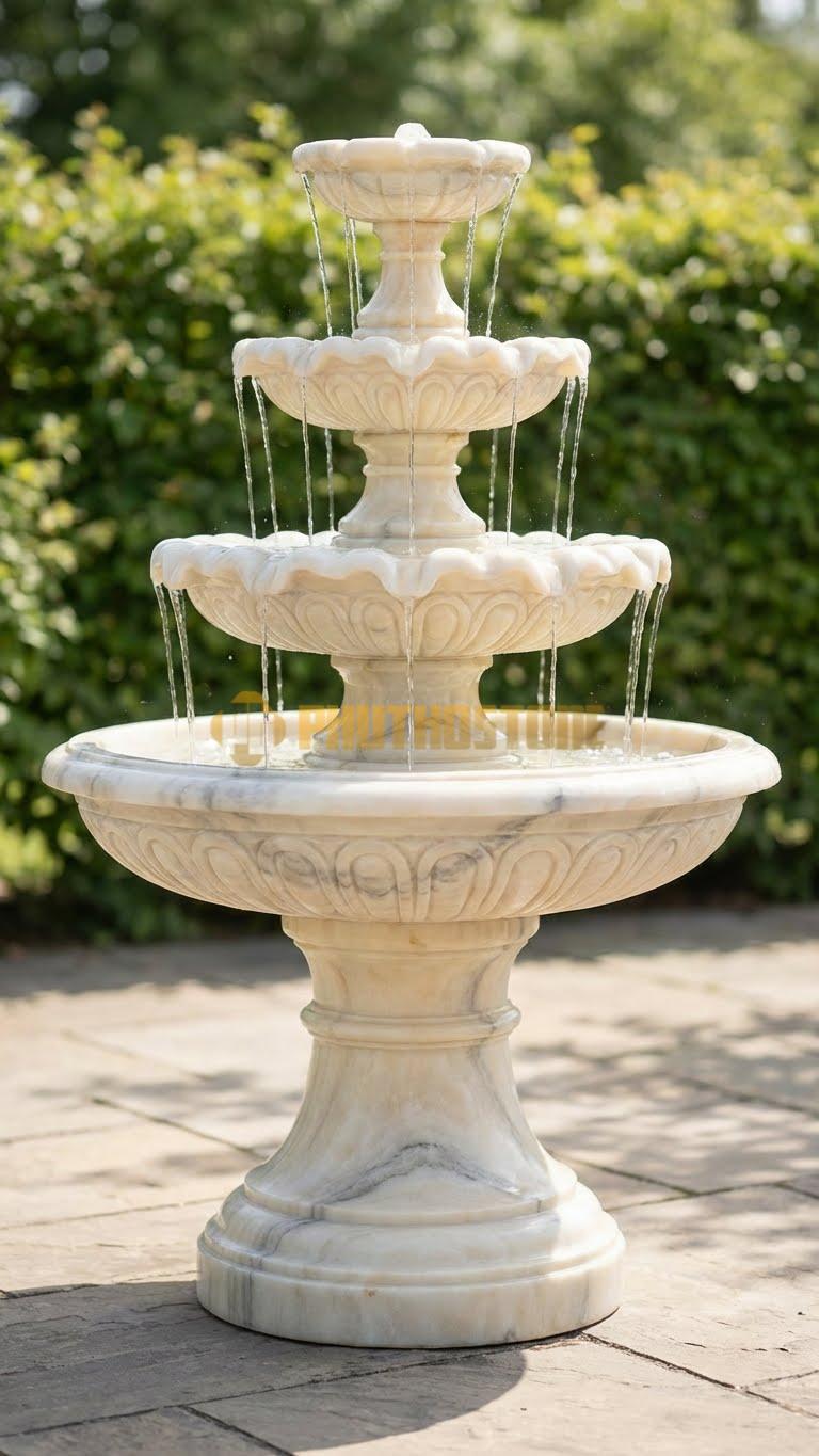 Đài phun nước đá vàng Nghệ An nguyên khối cao 2m