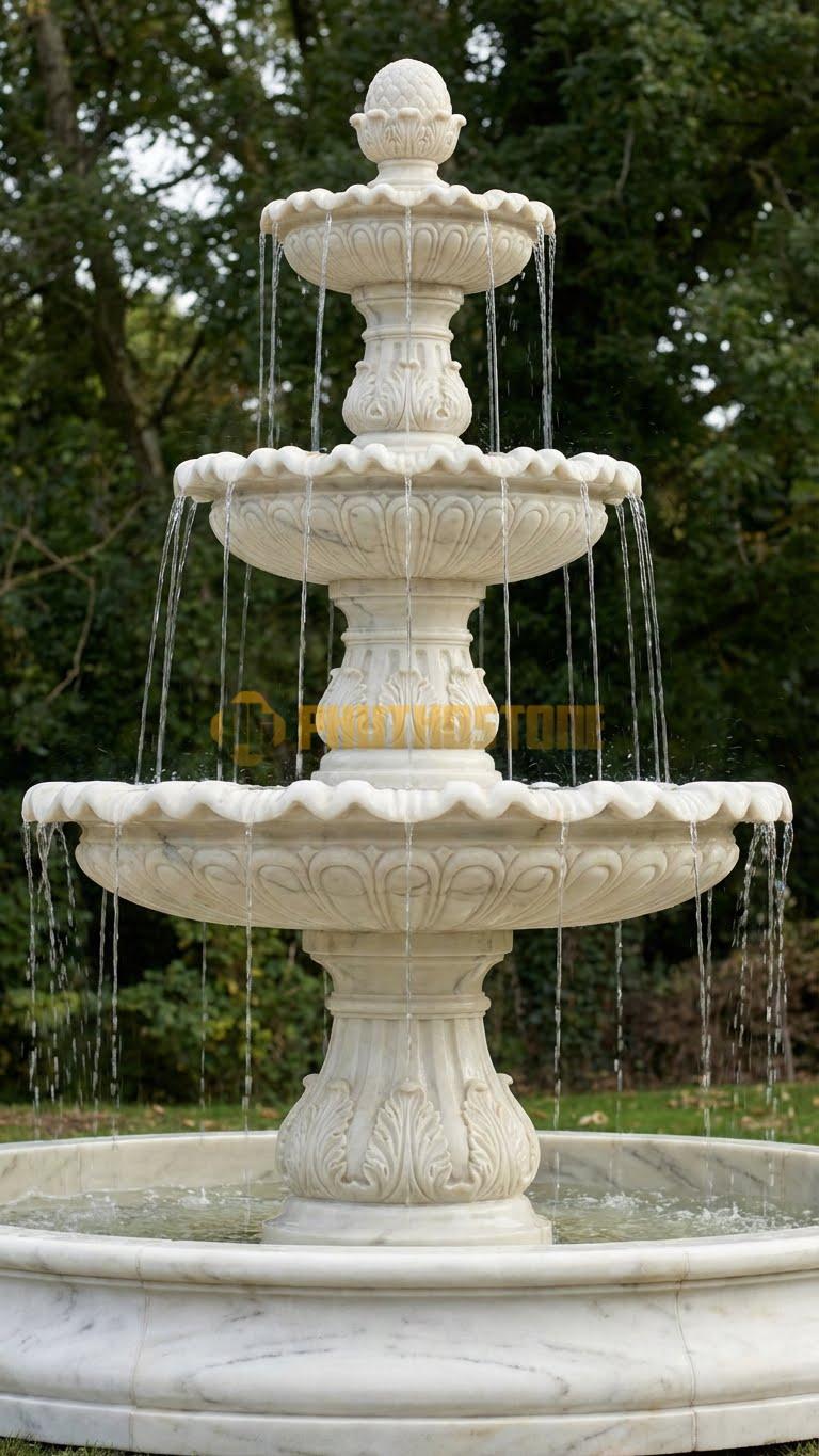 Đài phun nước đá vàng Nghệ An nguyên khối cao 3m