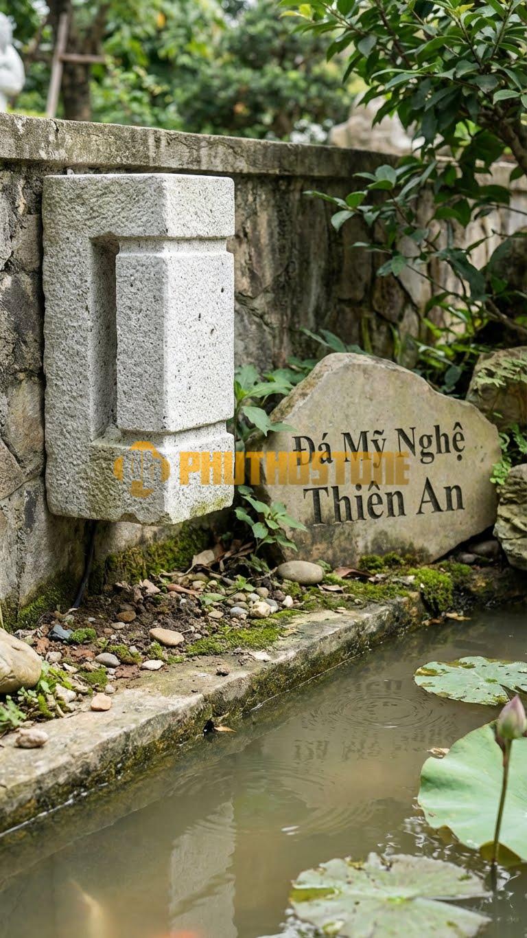 Đèn Đá Serpentine Ốp Tường Bán Nguyệt (Nửa Trụ Tròn), Ánh Sáng Hắt 2 Chiều Lên Xuống Cao 30Cm