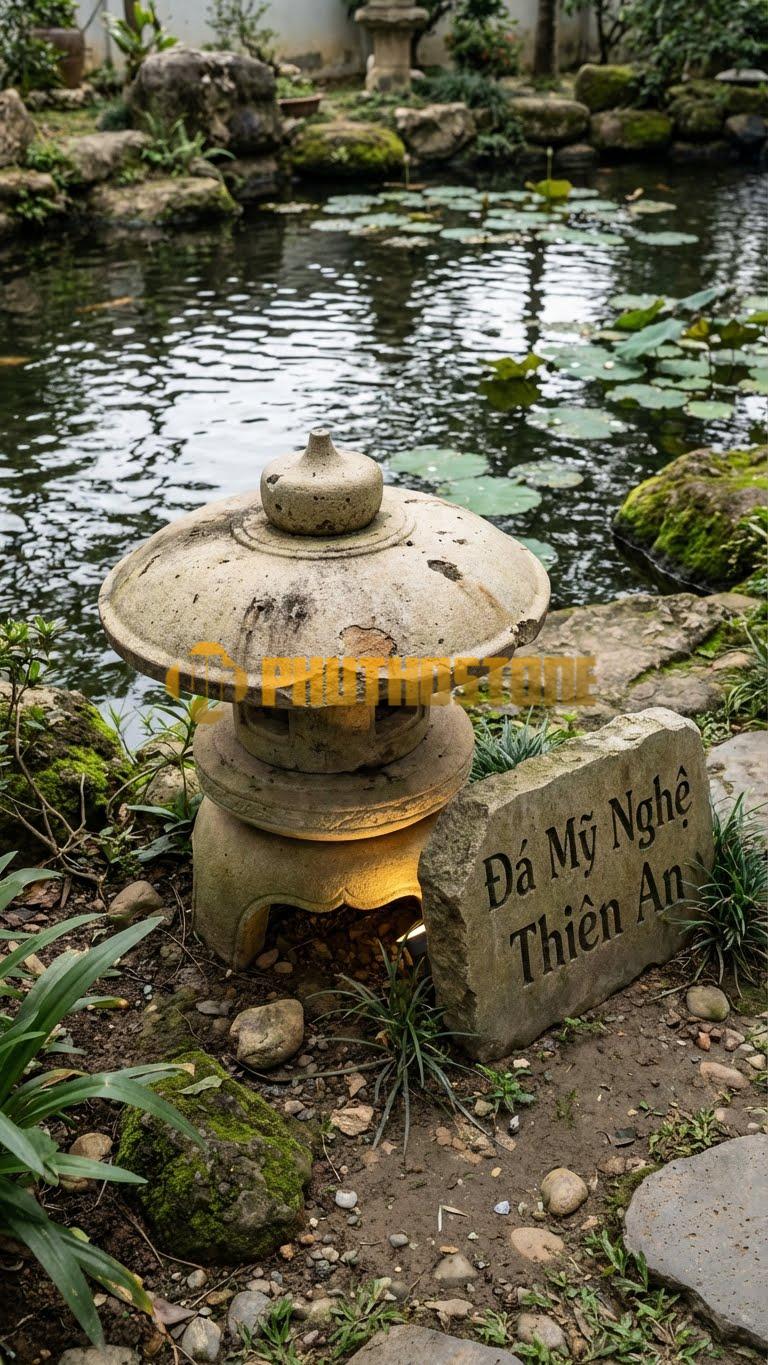 Đèn Đá Trắng Muối Nửa Quả Cầu (Bán Cầu) Úp Xuống Đất, Ánh Sáng Viền Quanh Chân (Halo) D35Cm
