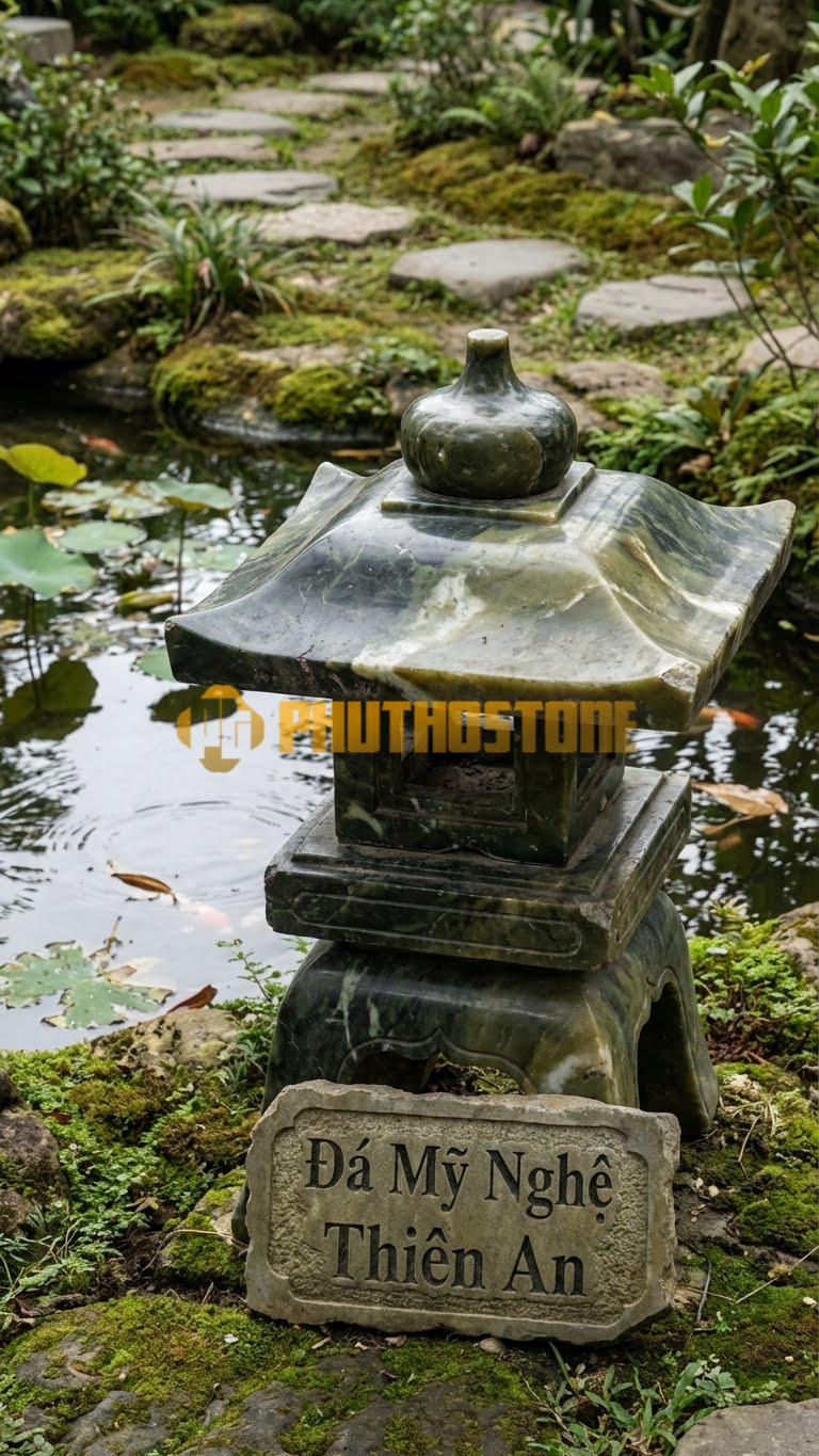 Đèn Đá Vân Mây Nửa Quả Cầu (Bán Cầu) Úp Xuống Đất, Ánh Sáng Viền Quanh Chân (Halo) D35Cm