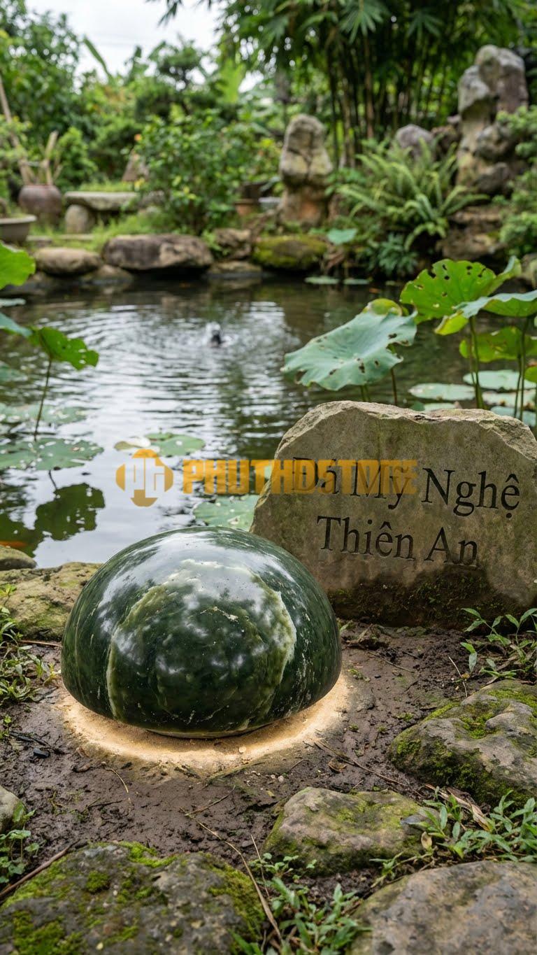 Đèn Đá Vân Mây Quả Cầurỗng Khoan Nhiều Lỗ Tròn Nhỏ Khắp Bề Mặt Như Bầu Trời Sao D40Cm