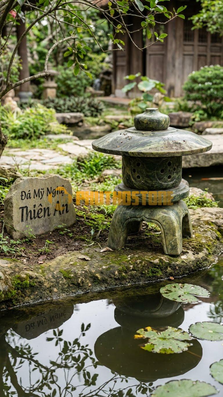 Đèn Nhỏ Đá Serpentine Quả Cầugranite Tròn Trơn Mài Bóng Loáng, Phản Chiếu Cảnh Vật D30Cm