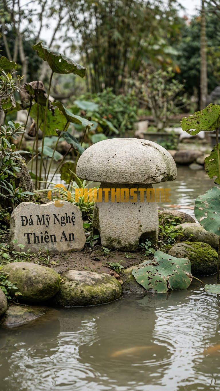 Đèn Nhỏ Đá Trắng Muối Nấm Rơm Mập Mạp, Mũ Nấm Dày Tròn Ủng, Chân Nấm Ngắn Dễ Thương Cao 40Cm