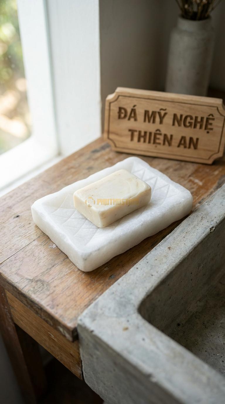 Đĩa Để Đá Trắng Muối Xà Phòng Khía Rãnh Kim Cương Họa Tiết Quả Trám (Diamond Cut) Chống Trượt 13cm x 9cm x 2.5cm