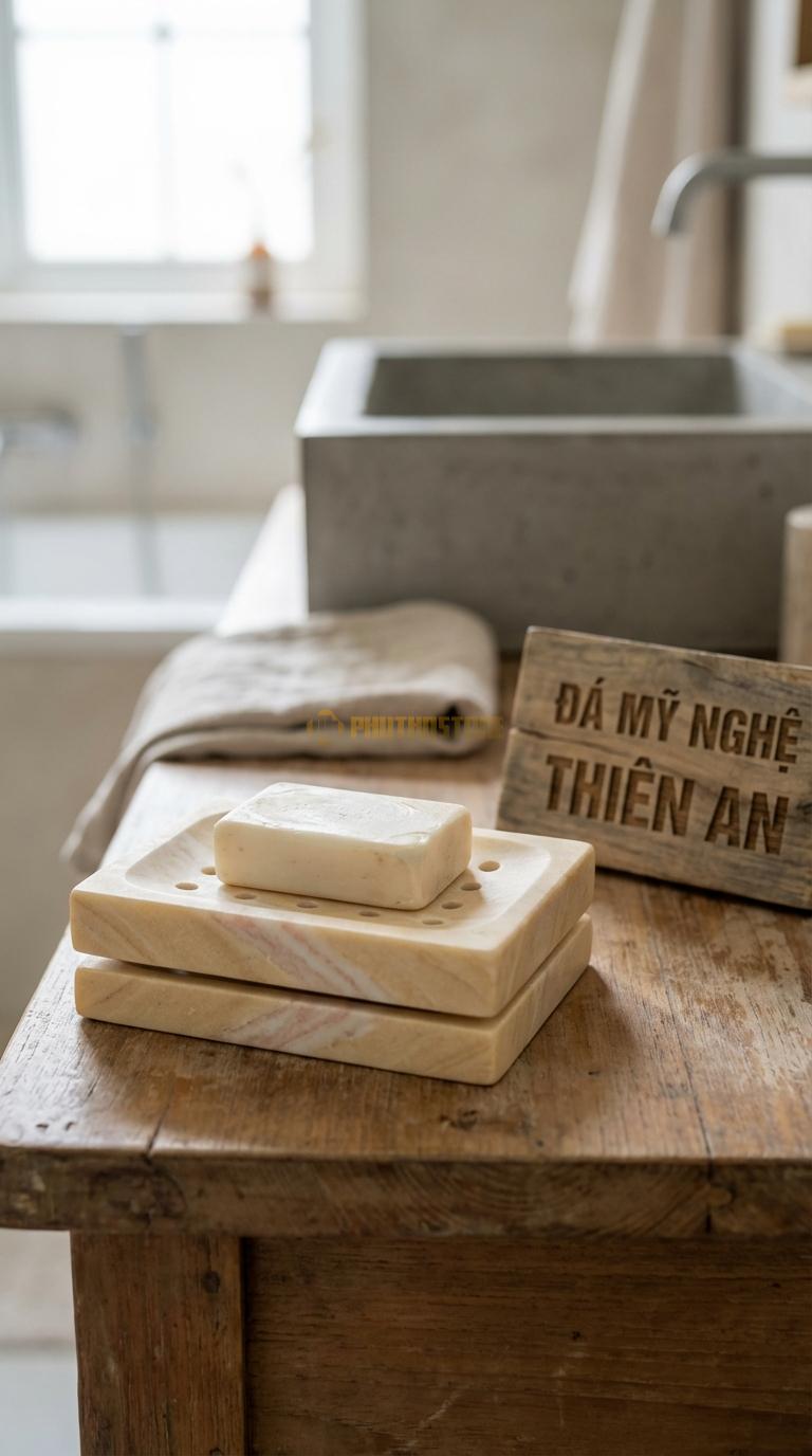 Đĩa Để Đá Vàng Nghệ An Xà Phòng Hai Lớp Lớp Trên Đá Đục Lỗ, Lớp Dưới Khay Hứng Nước 13cm x 10cm x 4cm
