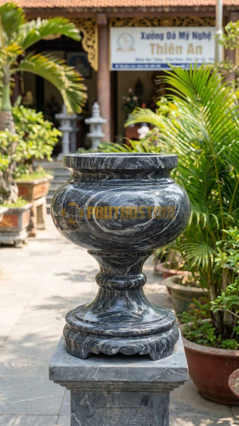 Đỉnh Hương Đá Mài Bóng Đá Vân Mây: Không Chạm Khắc, Nhấn Vào Vân Đá Tự Nhiên 40 Cm