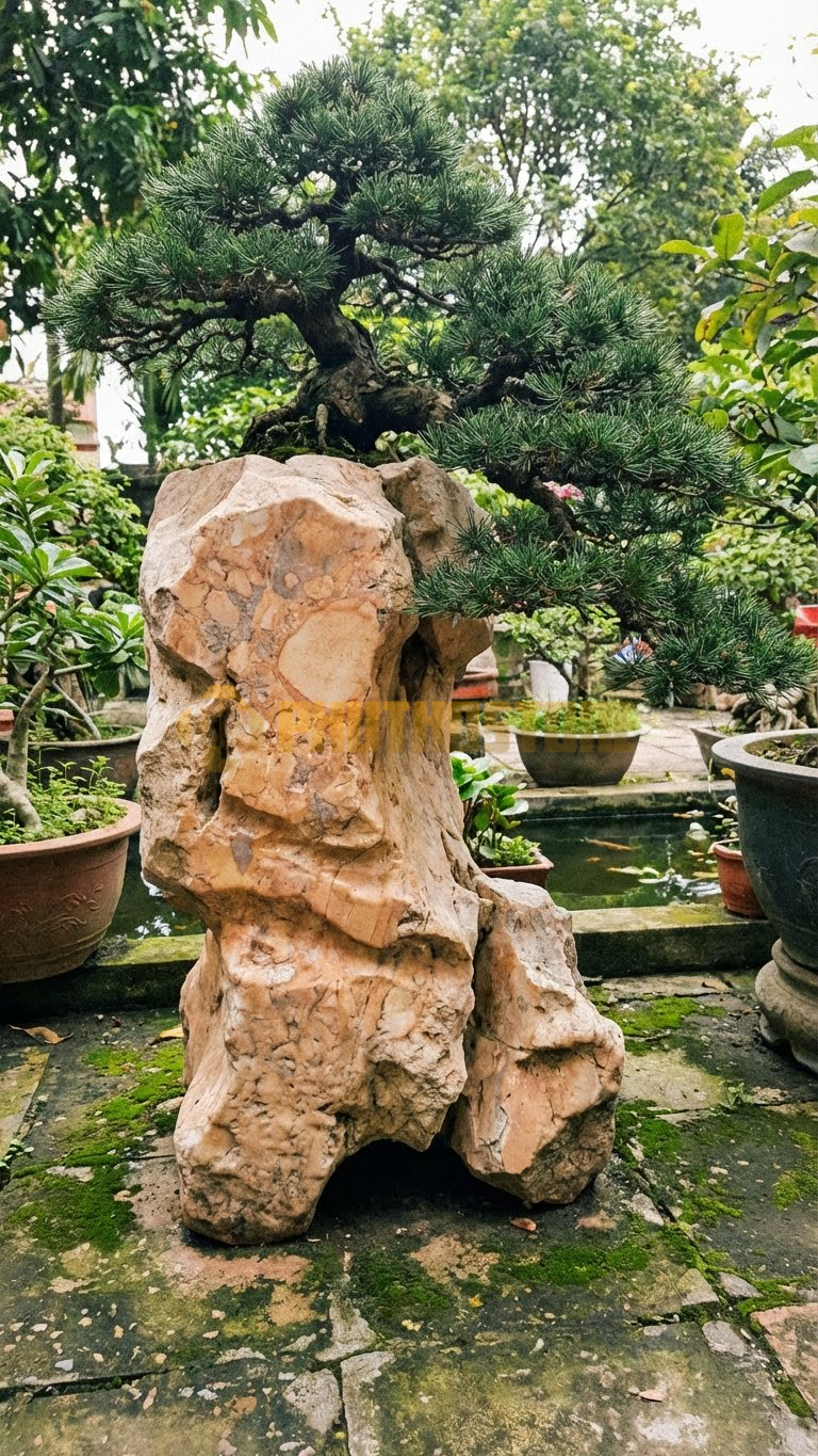 Đôn Kê Cây Cảnh Đá Hồng Thủy Tùng Bonsai Mini – Dài 20cm, Rộng 20cm, Cao 10cm