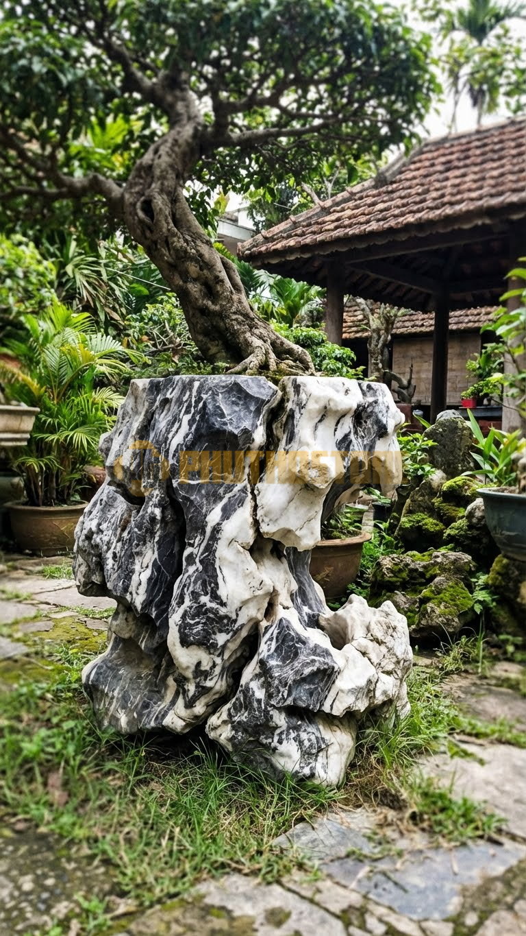 Đôn Kê Cây Cảnh Đá Tuyết Sơn Vạn Niên Tùng Tam Đa – Dài 60cm, Rộng 60cm, Cao 70cm