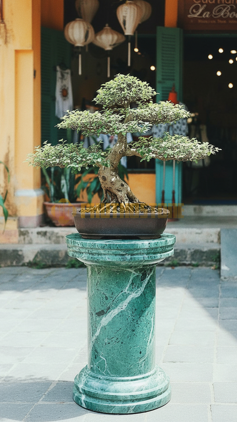 Đôn Tròn Đá Vàng Nghệ An Mini Dùng Cho Cây Để Bàn – Mặt 15cm, Cao 10cm