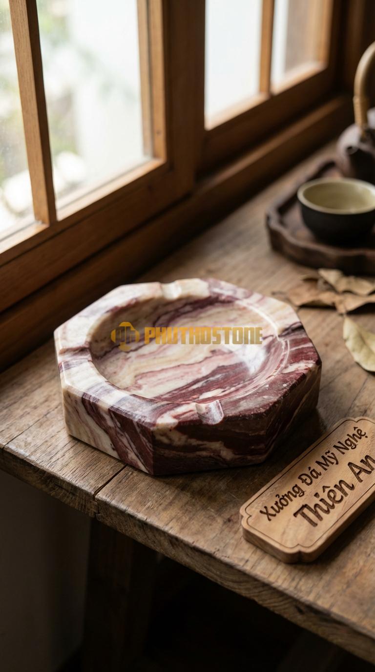 Gạt Tàn Bằng Đá Bát Giác